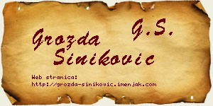 Grozda Šiniković vizit kartica